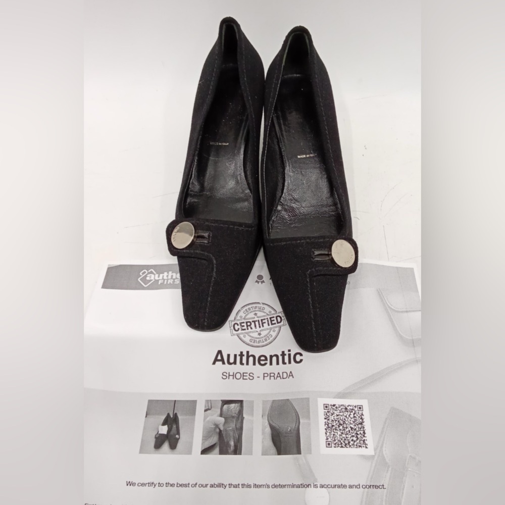 🛑 1 hour sale. Prada, size 6.5 (37 EU) Elegant Black Women's heels, 💯 authentic - Picture 5 of 12